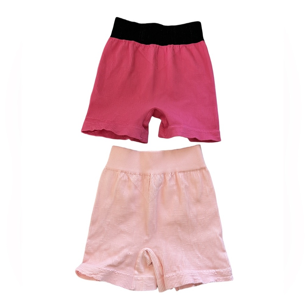 NWOT Free People Movement Pink Ribbed Biker Short Bundle Size XS/S